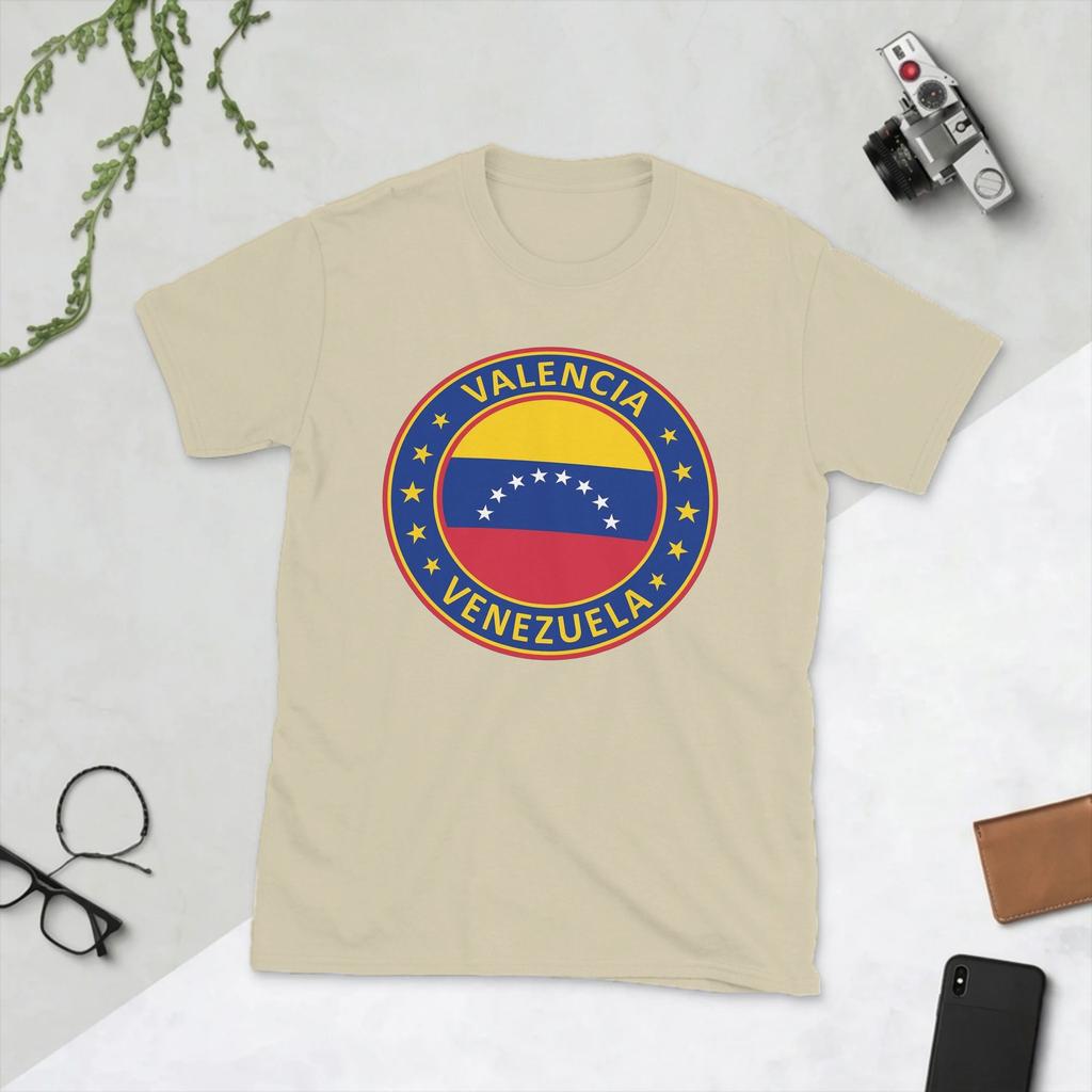 Valencia Venezuela Venezuelan Flag Unisex T Shirt Novelty Tees Short Sleeve Round Neck TShirt Cotton Plus Size Tops