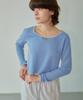 WOVEMENT Pony Ribbon Knit Top Light Blue Wbdfnt002Lb