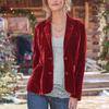 Damemote Langermet gullfløyel Solid Casual Løs Cardigan Coat