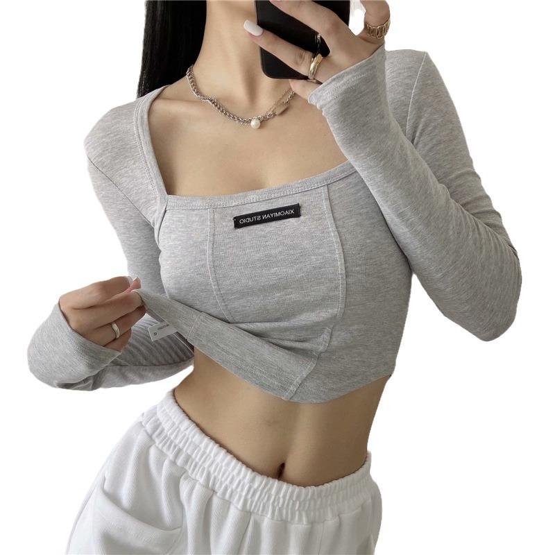 Sweet & Spicy Women's Long Sleeve Fishbone Drawstring Square Neck Top