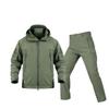 Jednobarevné 5 barev Černá Zelená Modrá Khaki Bunda Kalhoty Fleece Softshellový oblek pro muže
