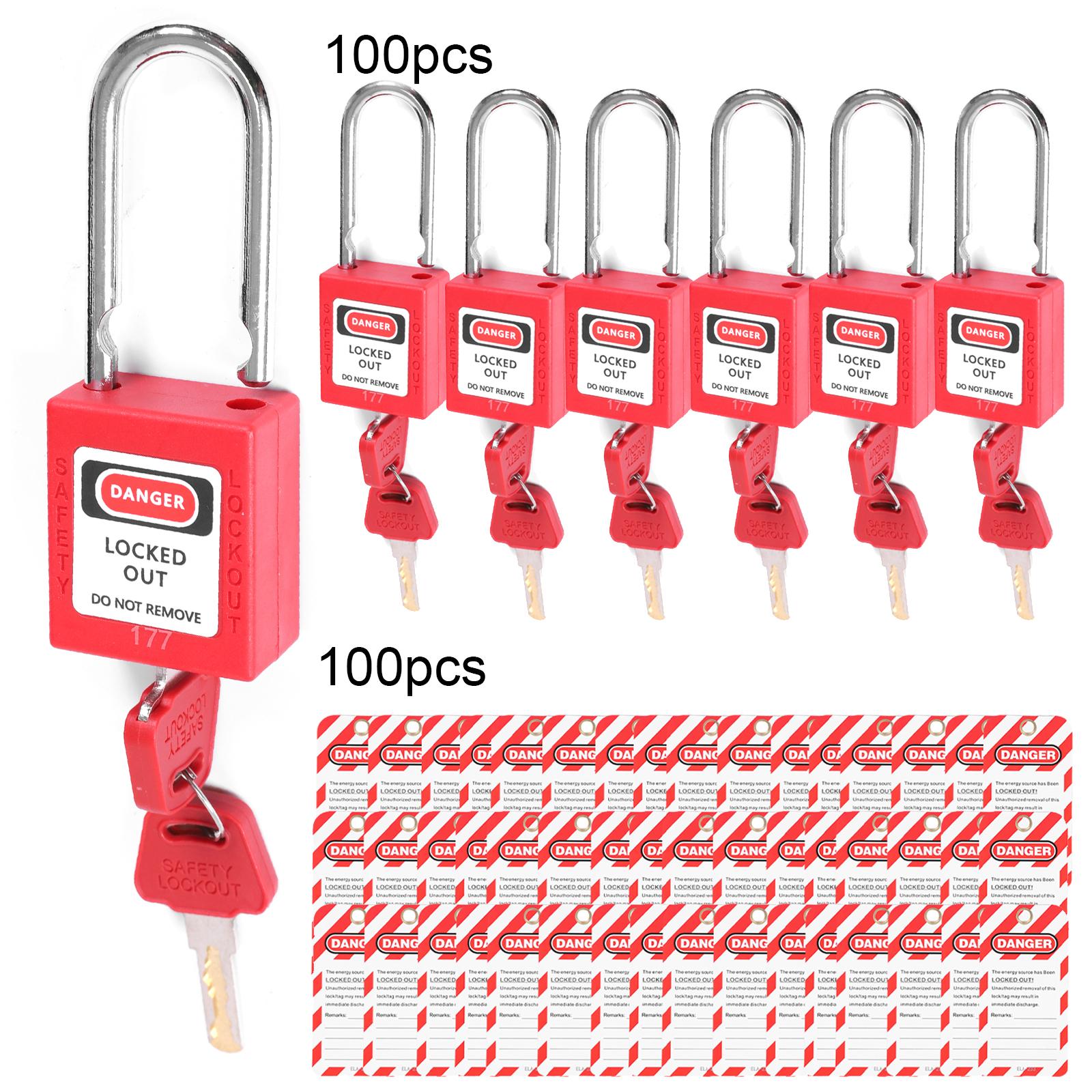 

100PCS Unique Numbered Loto Lockout Tagout Kit Keyed Differently Safety Padlock with 100 Tag for Electrical Switch Valve Lockout