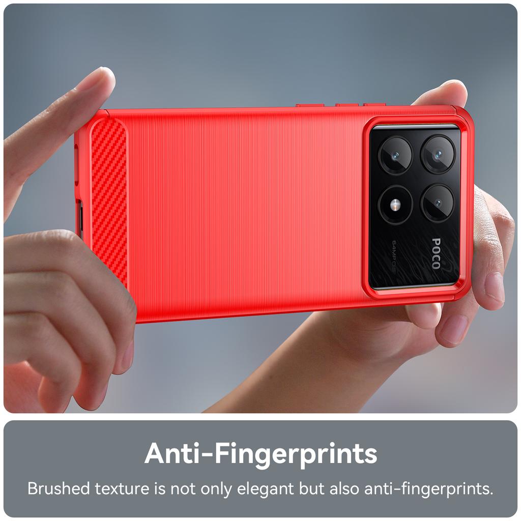 Für Xiaomi Poco X6 Pro 5G/Redmi K70E 5G Hülle Kohlefaser Textur Handy TPU Abdeckung