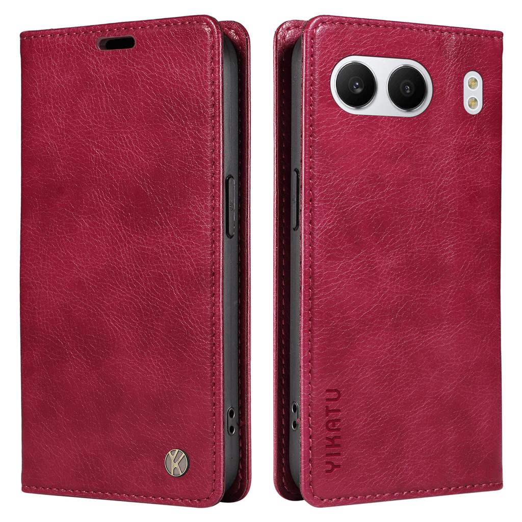 YIKATU YK-006 For OnePlus Nord 4 Case Wallet Litchi Grain Leather Phone Cover Magnetic Auto-Absorbed