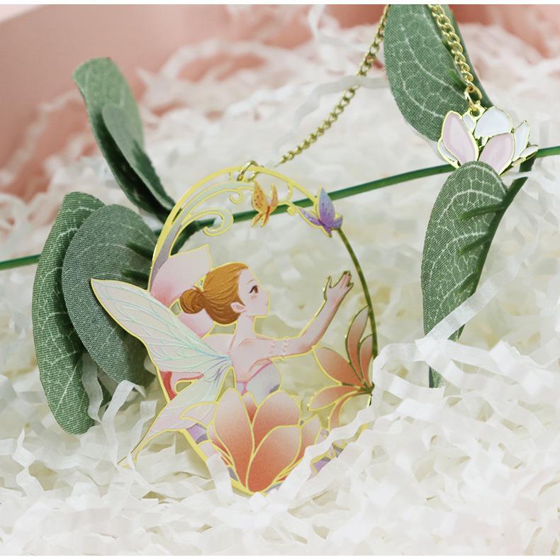 Flower Fairy Metal Bookmark Gift Box - Artistic and Fresh Cultural Gift for Teacher's Day