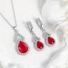 Luxury Double Layer Water Drop Pendant Necklace for Women - Multi-color, Full Diamond, European and American Design