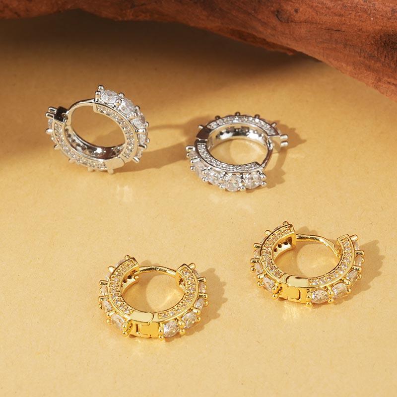 2025 Trendy Luxury Diamond Hoop Earrings for Women - Light, Chic, Hip Hop Design