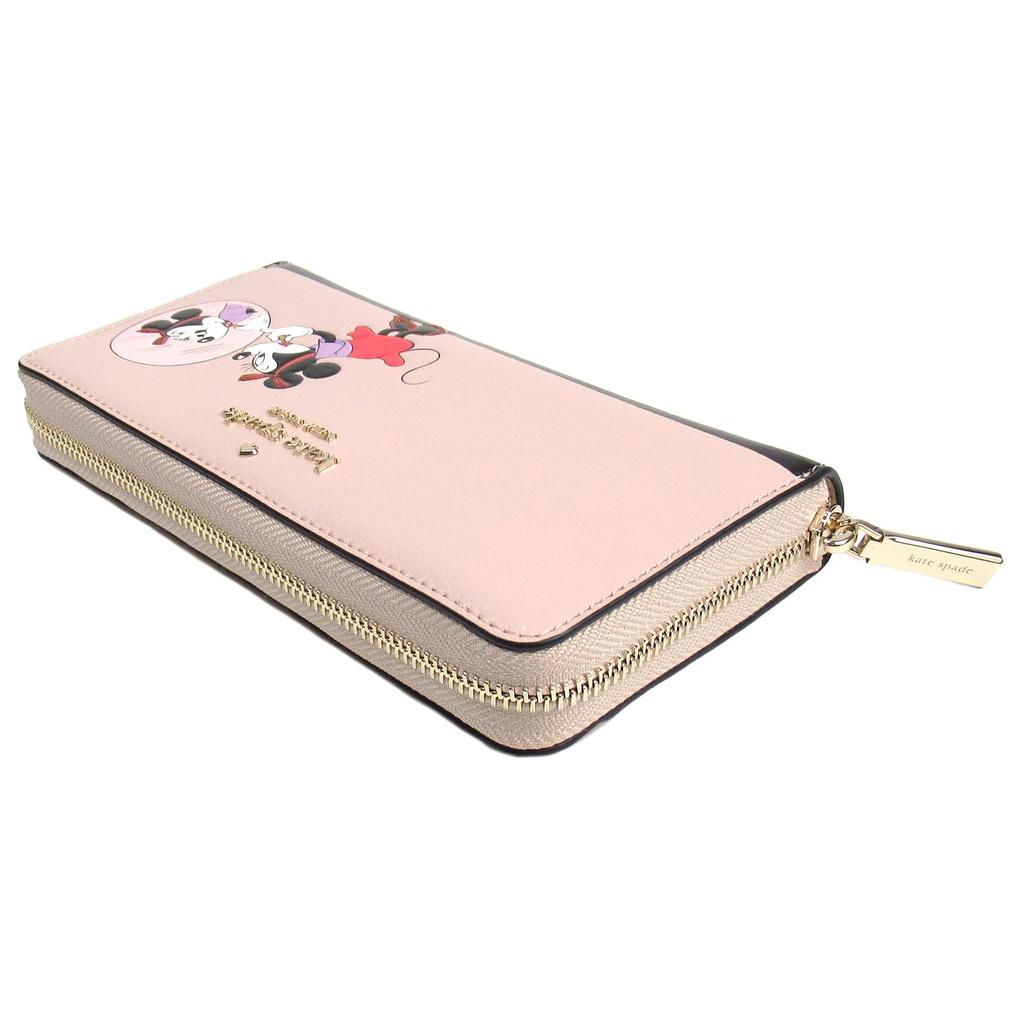 Kate Spade Wallet Leather Disney Collaboration Disney Minnie Mouse Round Zip Long Wallet Minnie Mouse Large X Vellum Featured!! Collaboration!!