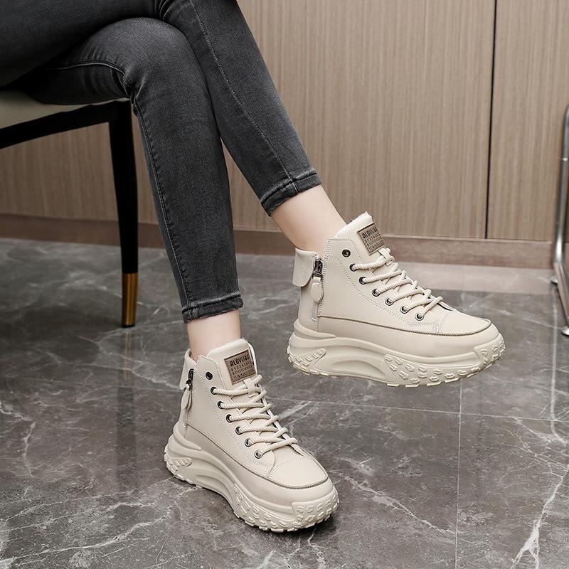 Winter Ladies Shoes New Solid Color Snow Boots Versatile Casual Fashion Cotton Shoes Women's Velvet Sneakers