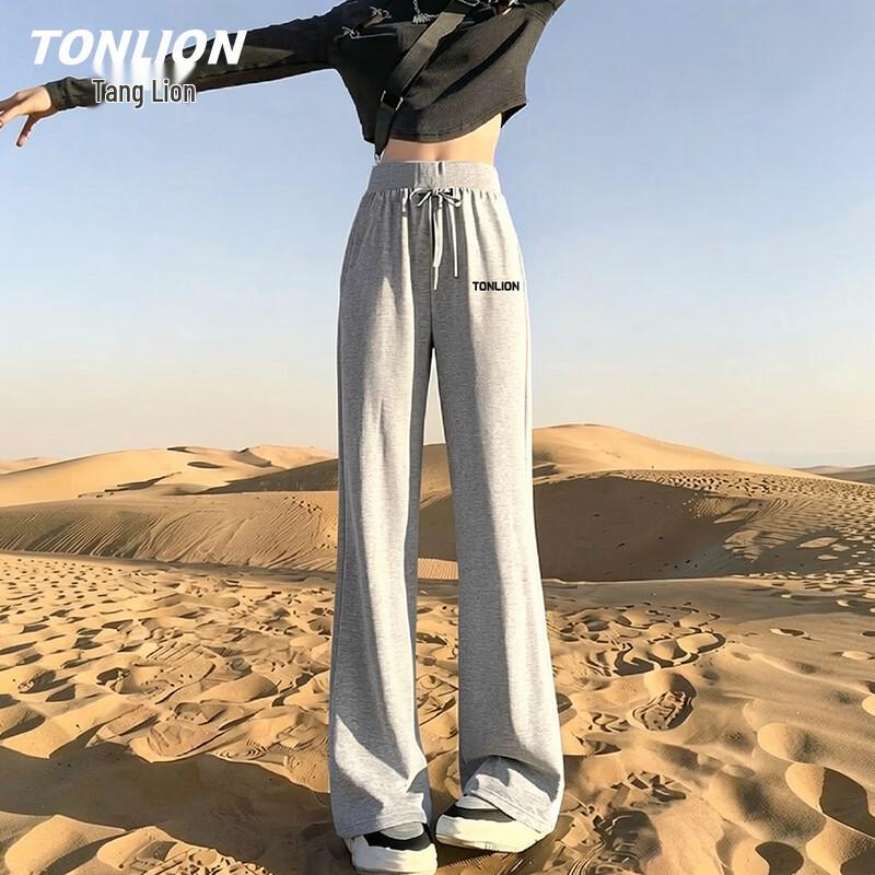 TonLion Women's High-Waist Flared Straight Leg Casual Pants