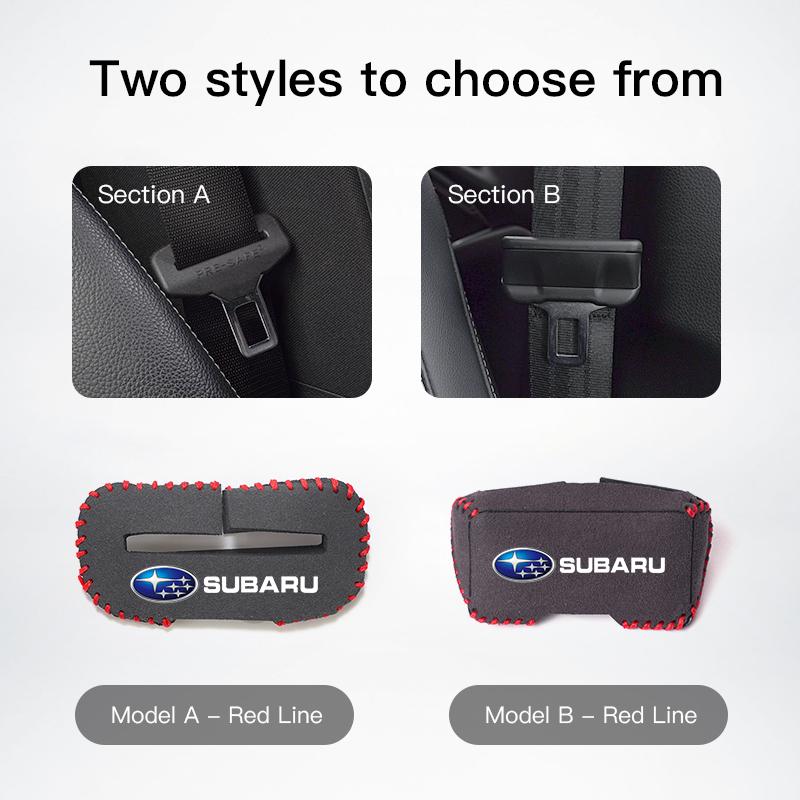 Car Safety Belt Buckle Plug Leather v Cover For Subaru STI Forester Impreza Legacy Outback XV BRZ WRX Tribeca