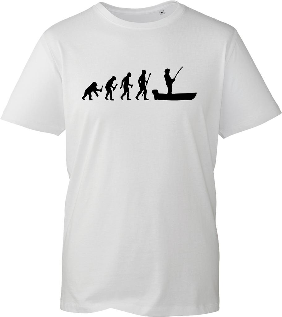 Evolution Of Man Fishing T Shirt Funny Angler Graphic Print Tee Unisex Black Top