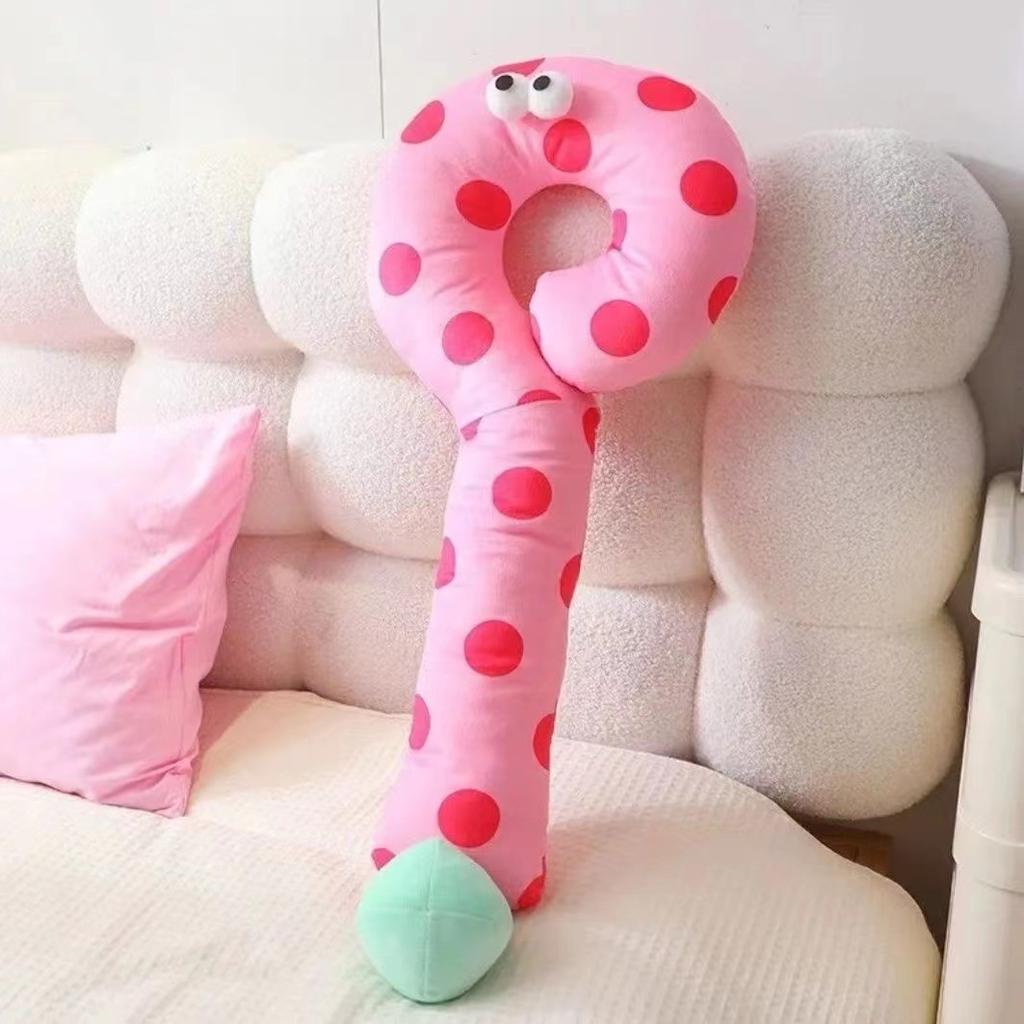 Generic Question Mark Plush Pillow Polka Dot Cartoon Eyes Multi Use Neck Body Pillow For Female Leg Clamping Sleeping Sofa Decor