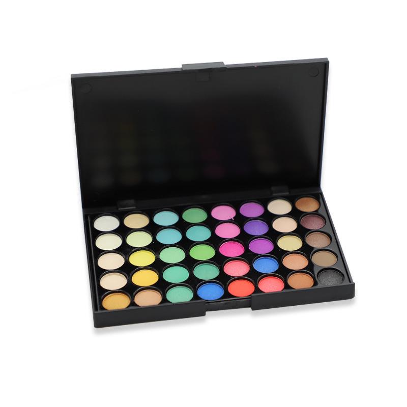 Pearlescent 40-Color Eyeshadow Palette - Earth Tone Collection