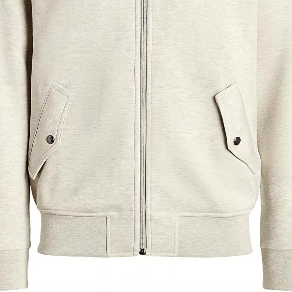 Polo Ralph Lauren FW23 Solid Logo Embroidered Zip-Up Long Sleeve Baseball Jacket Men Jackets Light-Gray 710881521-005