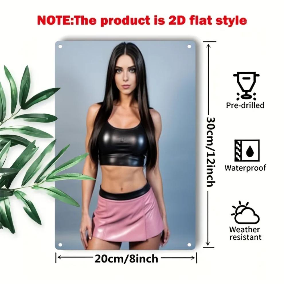 VHome Arte da Parete in Metallo Poster Minimalista Donna Cartello in Ferro Arredamento Ufficio di Casa Caffetteria