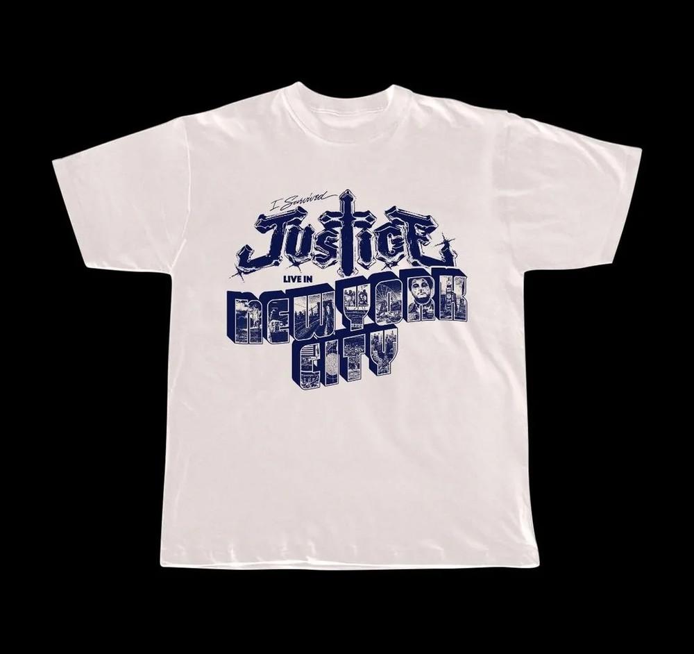 Justice Band Live In New York City Shirt White Unisex S-5XL ND802 Unisex T-Shirt L