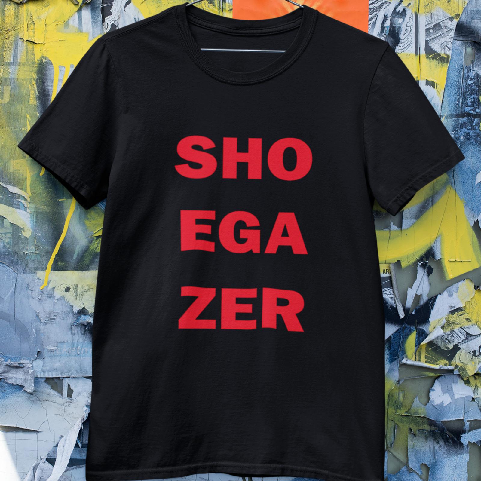 SHOEGAZER Graphic T-Shirt Gray Red Text Gildan Unisex Casual Tee XXL