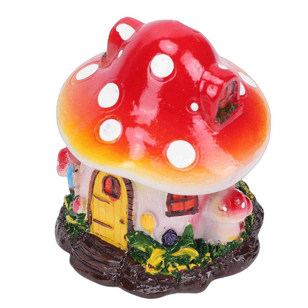 Miniature Mushroom House Resin Yard Decoration Mushroom Fairy House Statue for Outdoor