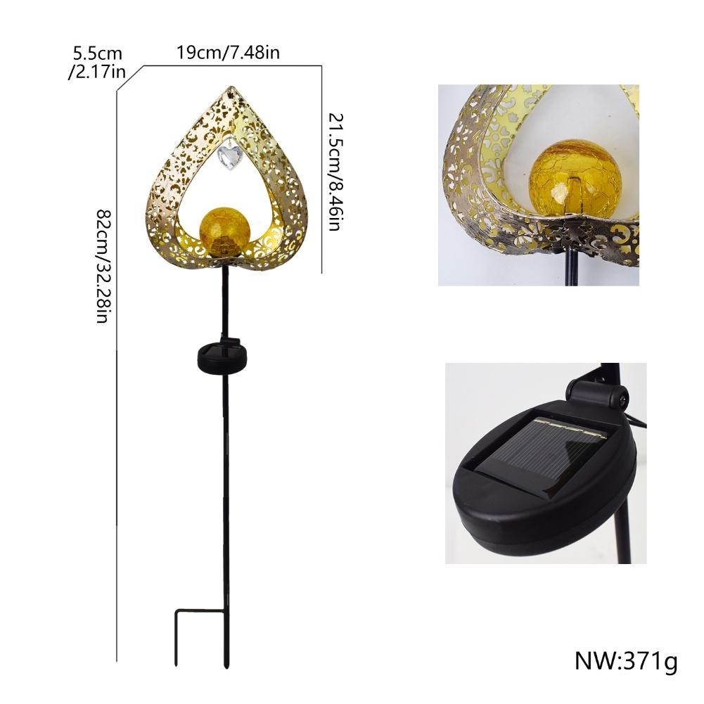 Solar Powered Garden Light Featuring Romantic Love Shape and Hollow Ironwork for Outdoor Decorative Illumination