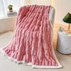 Cozy Soft Faux Rabbit Fur Throws Blanket for Couch Spring Autumn Warm Slub Velvet Bed Blanket Lightweight Office Nap Plush Plaid