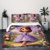 Gift Christmas Quilt Cover Princesa Sofia 3-Piece Bedding Set,Queen Size, Includes Duvet Cover, Pillowcases, Machine Washable.