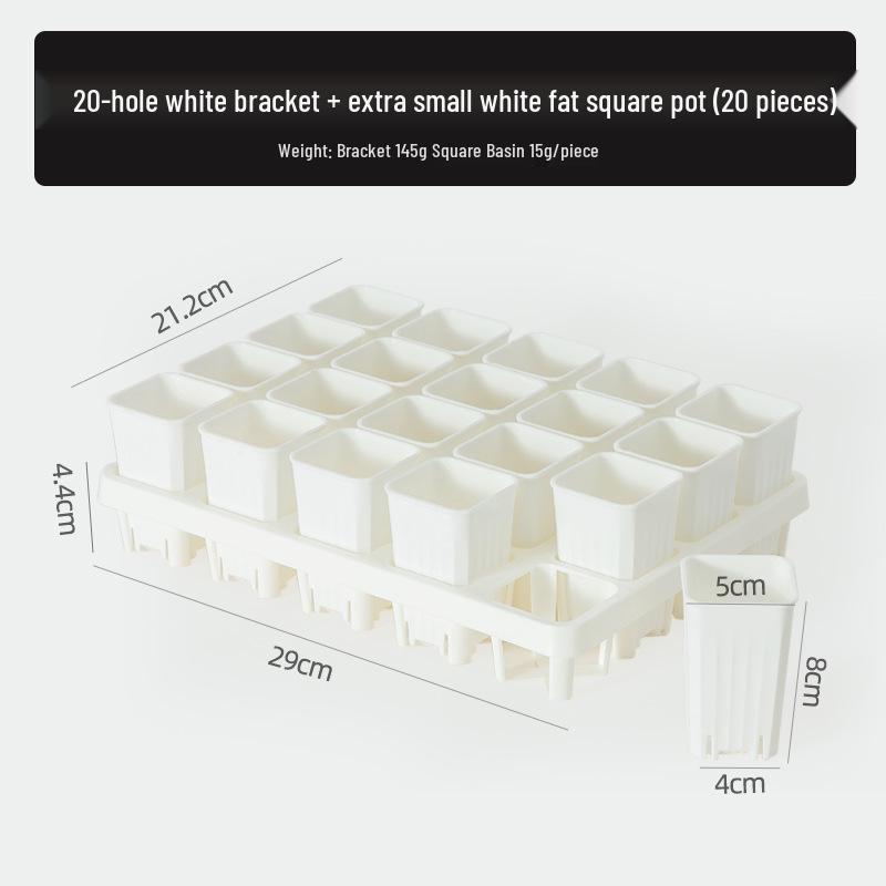 Small Black Square Succulent Seedling Tray - Thickened Plastic Pot Stand & Water Catcher
