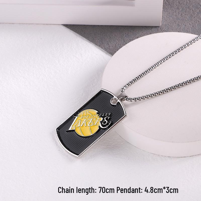 NBA Lakers Titanium Steel Hip-Hop Necklace & Dog Tag Sweater Chain