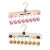 Non-Slip Hangers with Clips Multi-Clip Drying Rack Animal Claw Clip Clothes Hanger Wardrobe Organizer for Socks Underwear Home Dormitory Use