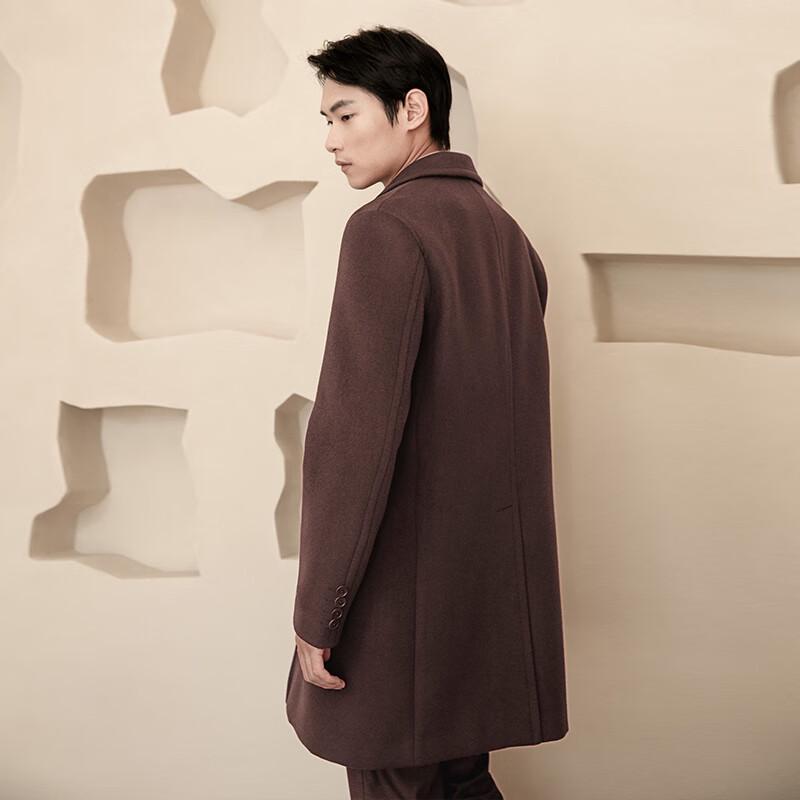 VICUTU Men's Lamb Wool Mid-length Overcoat