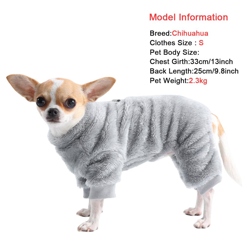Winter Warm Fleece Dog Clothes Pajamas Cute Soft Cozy Pet Jumpsuit for Small Medium Dogs Puppy Coat for Chihuahua Beagle Apparel