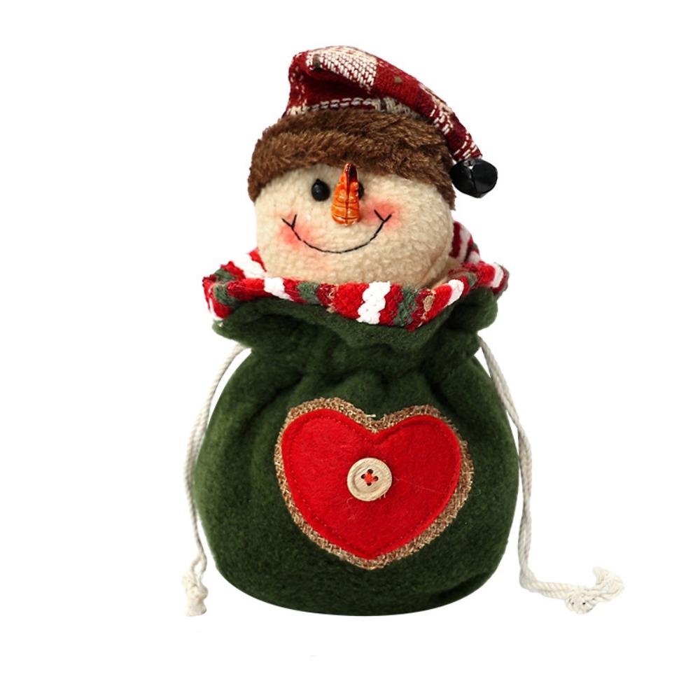 Cloth Christmas Candy Bag Plush Christmas Gift Drawstring Bags  Outdoor Christmas