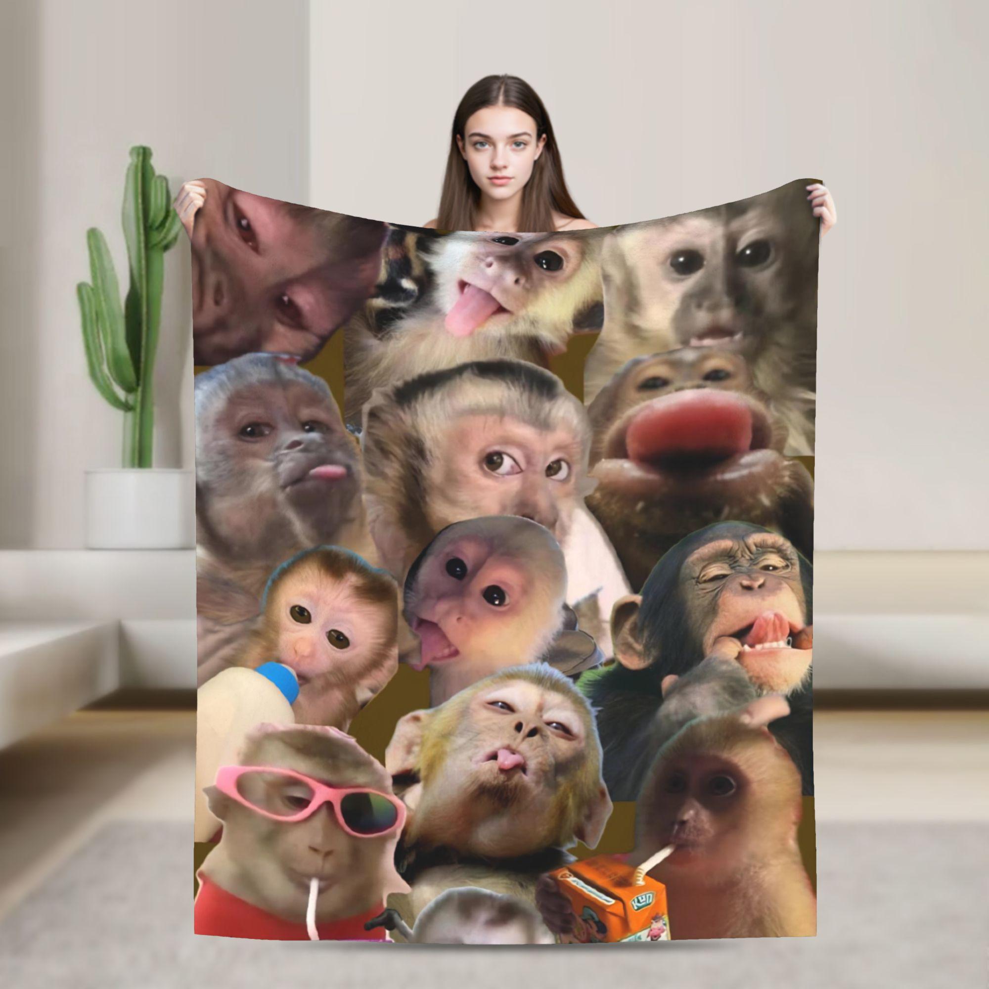 

Funny Monkey Cartoon Fashion Blanket Multi-size Soft and Lightweight Throw Fashion Blankets for Couch Sofa and Bed 100x150cm