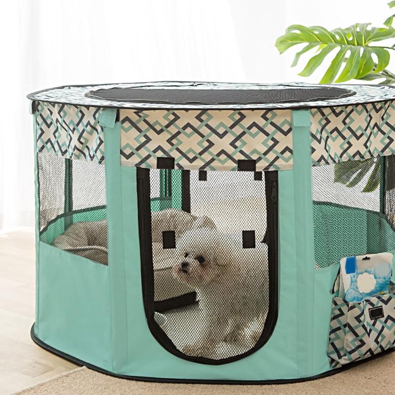 Dog Playpen with Door and Top for Small Dogs Indoor Exercise  Pet Tent Playground for Cats Multiple Colors S/for M