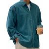 Men's Corduroy Shirt Jacket, Long Sleeve Loose Fit Casual Shirt, Heavyweight Fall Winter Overshirt