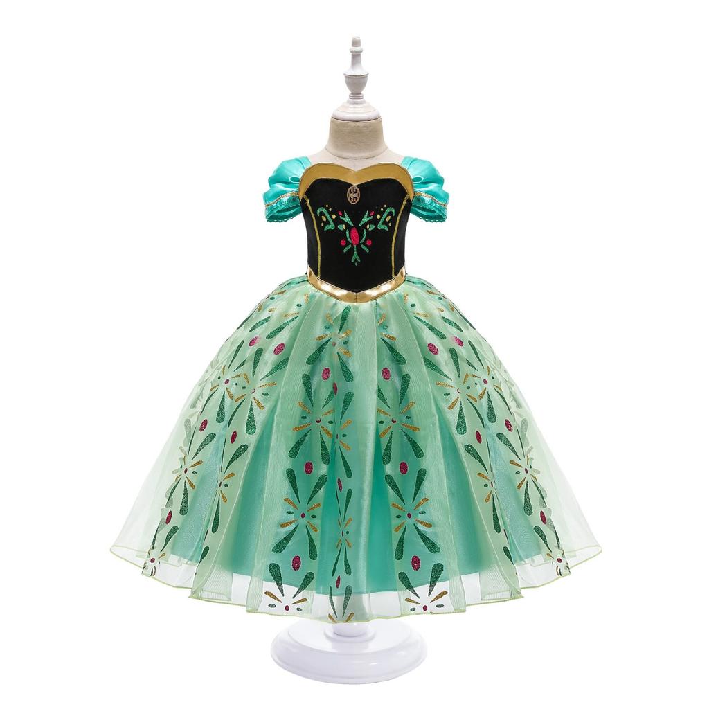 2023 Summer Frozen Princess Anna Dress for Girls - Birthday & Holiday Performance Outfit