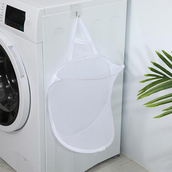 Yousheng Hanging Laundry Bag Large Capacity Foldable Design Breathable Mesh Fabric Multi-Purpose Clothes Storage Laundry Bag