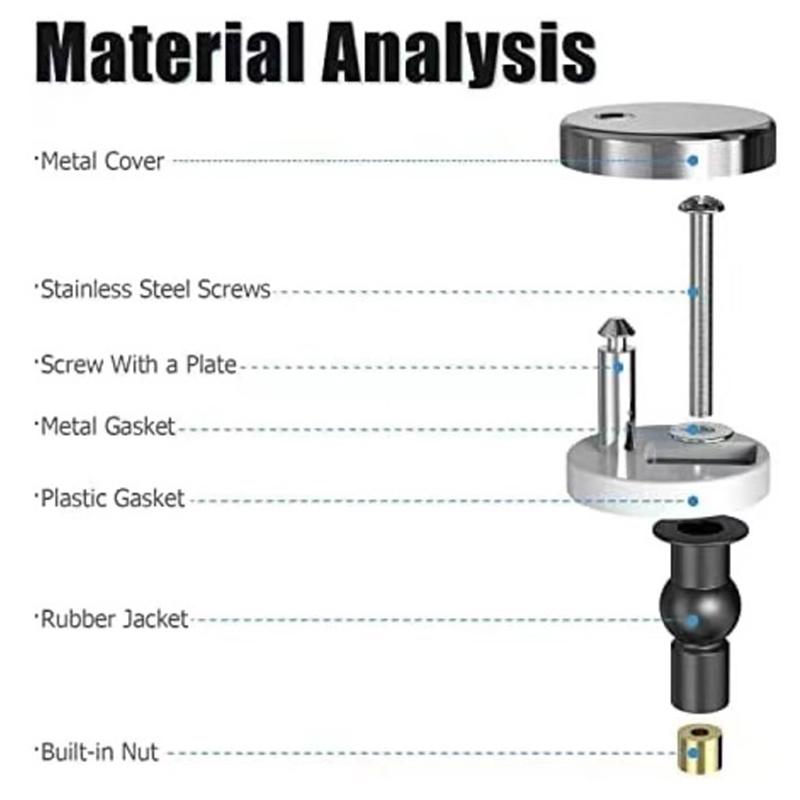 2Pcs Toilet Seat Hinges Top Fix Hinge Pack Mountings Replacement Release Quick Screws For Toilet Bathroom Furniture Accessories