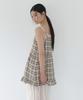 Laminez Check Frill Mini Dress - Ivory