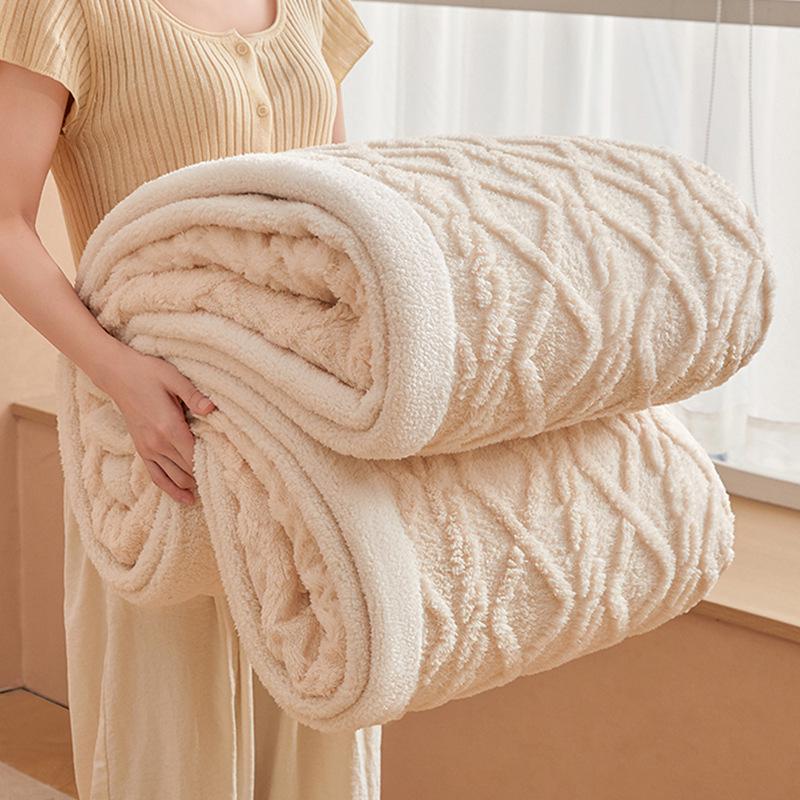 Coperta Tuff in Pile Corallo - Coperta Invernale Spessa e Calda per Pisolini in Ufficio o Divano/Letti