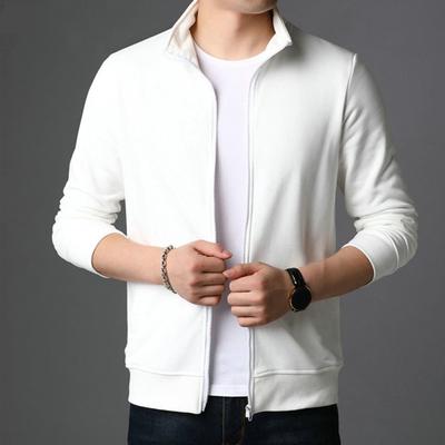 Homens primavera outono cor sólida jaqueta casaco lapela manga longa bolsos com zíper carcela casaco casual fino ajuste outwear streetwear