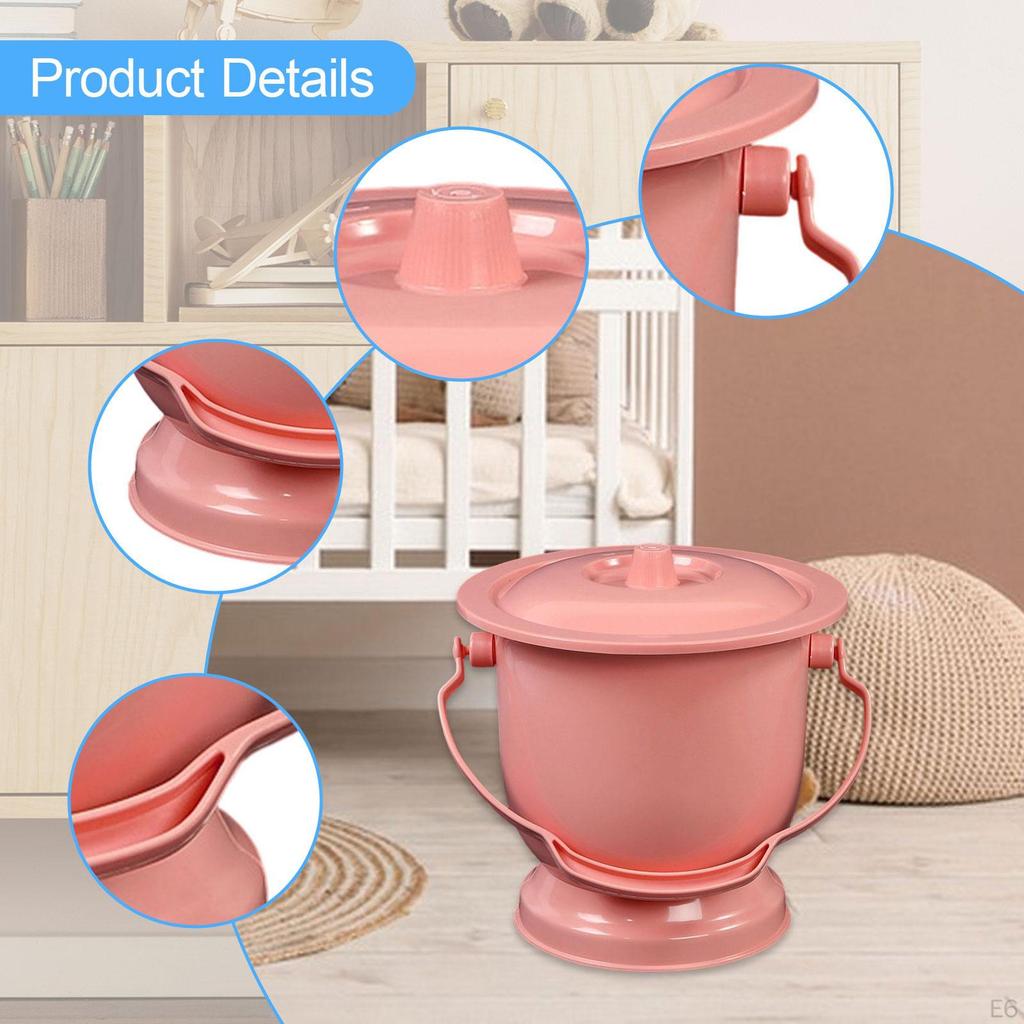 Bedside Urinal Potty Pot Household Portable Toilet, Spittoon with Lid for Adults