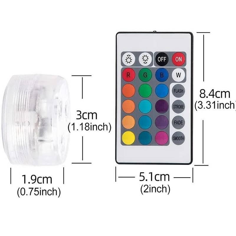 LED Underwater Light Adjustable Color Changing Submersible Pool Lamp for Outdoor Garden Pond Vase Accent Lighting