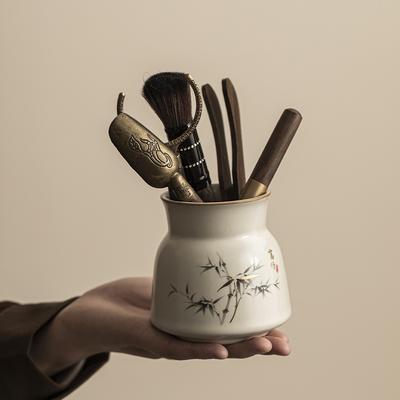 Leichter Luxus Teezeremonie Gentleman Set Kung Fu Tee Set Zubehör Teezubereitungswerkzeuge Teezange Kannenstift Aufbewahrung Teelöffel Stifthalter