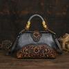 Ladies Luxury Handbag 2026 New Vintage Handmade Leather Carved Women Tote Bag Versatile Female Shopping Shoulder Crossbody Bags