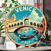 Retro Italy Venice Metal Wall Art 2D Flattened Aluminum Vintage Travel Poster Home Decor Decorative Metal Sign