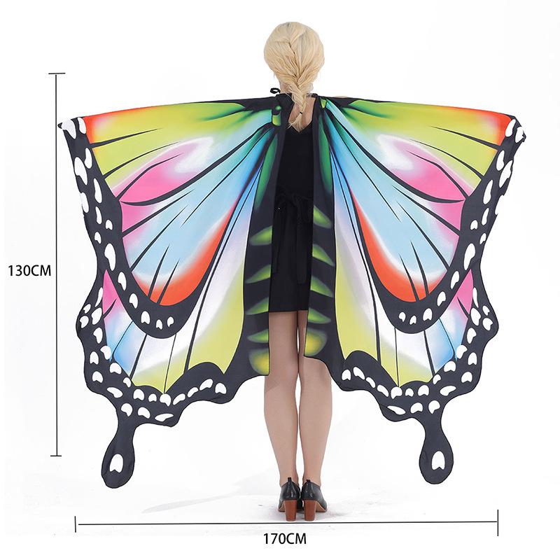 Butterfly Cloak Gradient Halloween Dance Shawl Wings