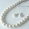 [Your and My Jewelry Box] Pearl Necklace, Akoya Pearl Necklace and Earrings Set  White Color 9mm 42cm Earrings Made in Japan [Gift Wrapped]