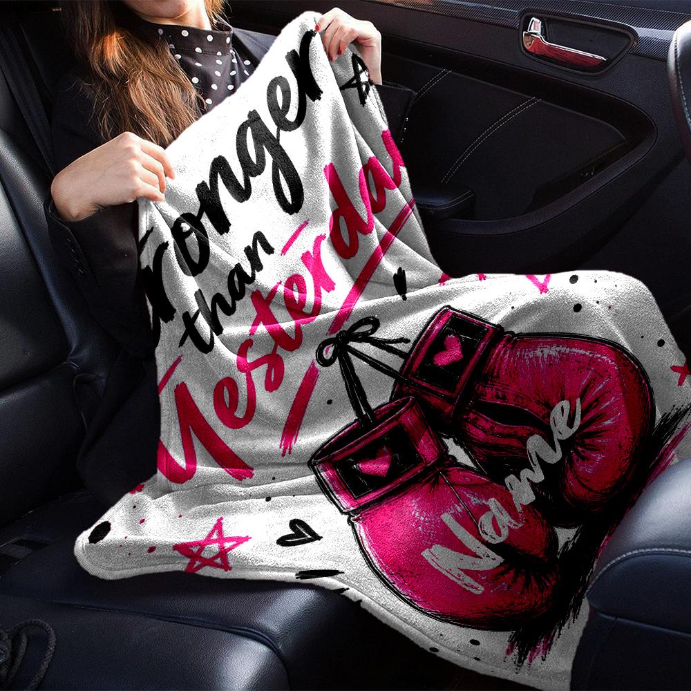 Custom Name Boxing Theme Printed Blanket - Perfect for Couch, Bed, Travel & Outdoor Use | Machine Washable, Cozy & Durable.
