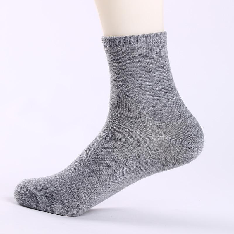 5 Pairs New Styles Men's Business Socks Knitting Cotton Socks Anti-Bacterial Breathable Crew Socks